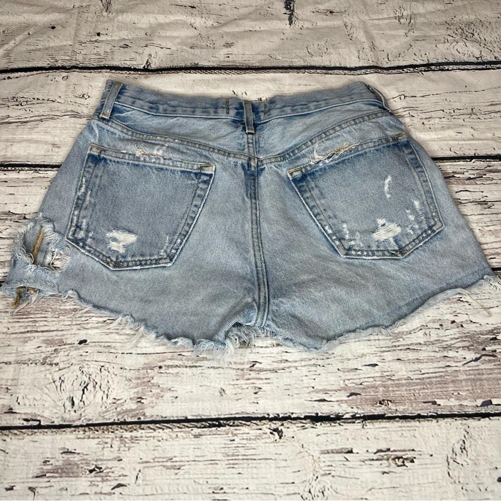 Agolde Distressed Parker Denim Shorts Size 26 - Picture 14 of 14